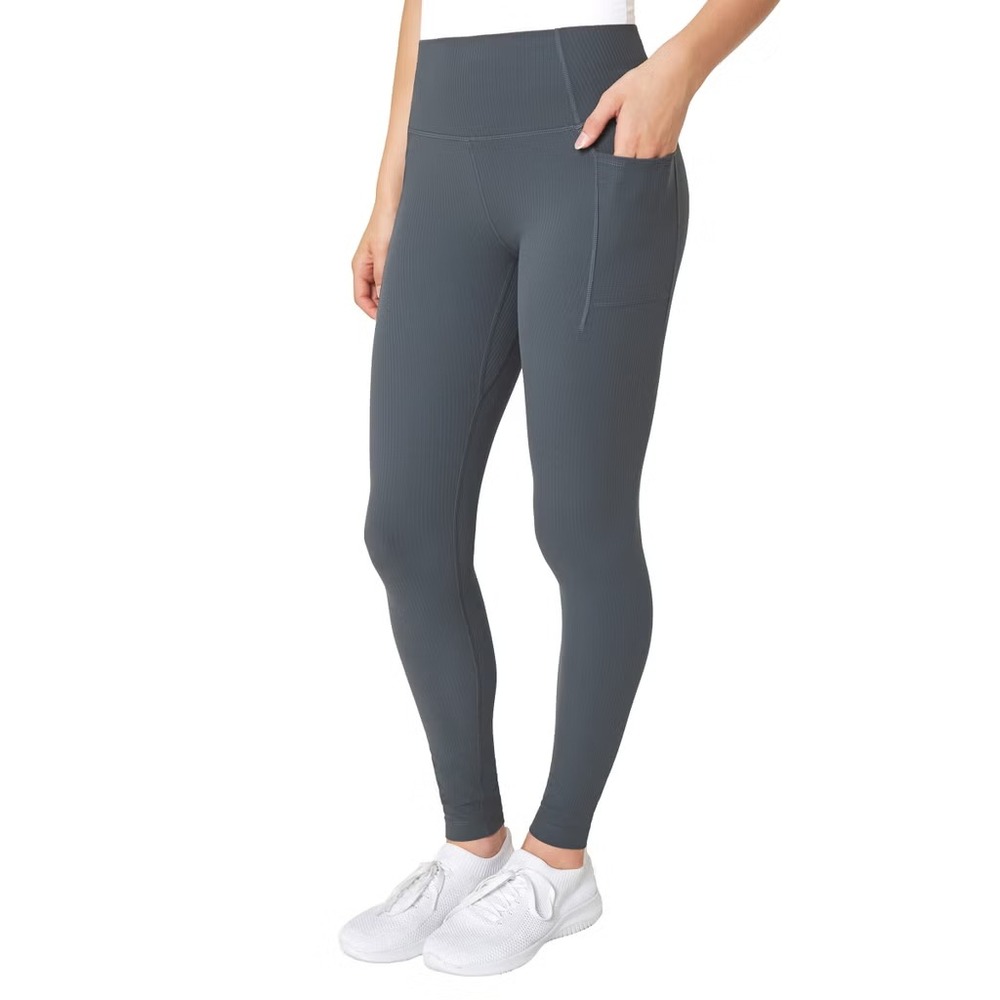 Mondetta Women's Ribbed Legging 28" Inseam, Dark Gray, Size: Medium